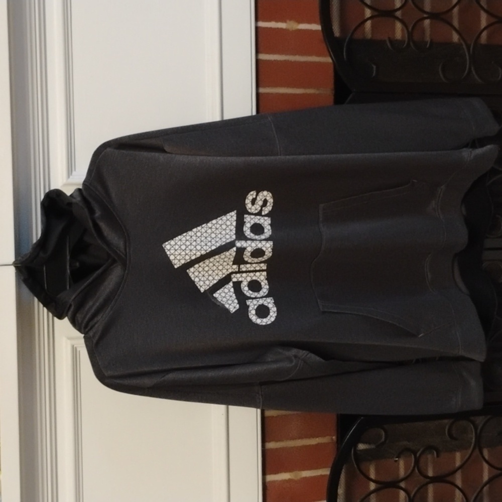 Adidas Charcoal Hoodie with White Logo